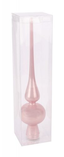 ÜVEG KARÁCSONYI CSÚCSDÍSZ PVC DOBOZBAN, SILKPINK