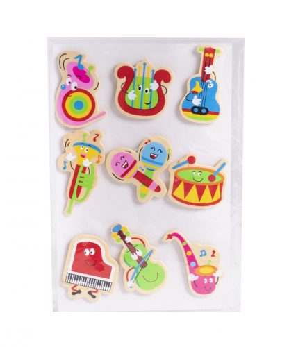 WOODEN STICKERS MUSICAL INSTRUMENTS SET OF 9