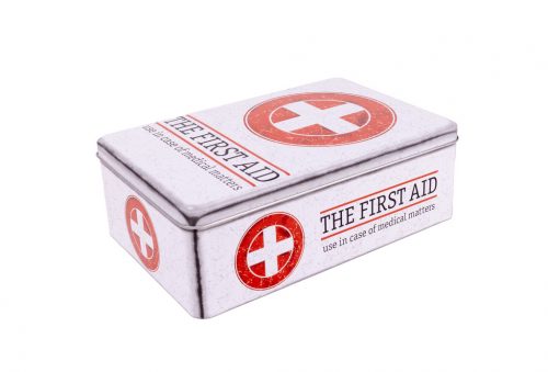 FÉM TÉGLA DOBOZ, THE FIRST AID