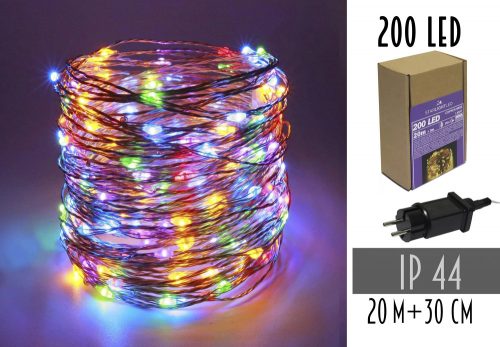 LED KÜLTÉRI DRÓTFŰZÉR 200 LED  SZÍNES