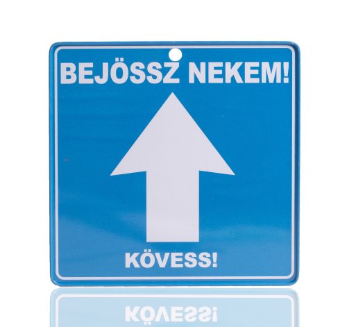 KRESZ TÁBLA, BEJÖSSZ NEKEM! KÖVESS! FELIRAT