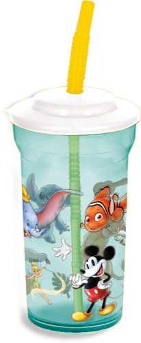 LICENC MŰANYAG ÁTLÁTSZÓ SZÍVÓSZÁLAS POHÁR 460ML DISNEY 100