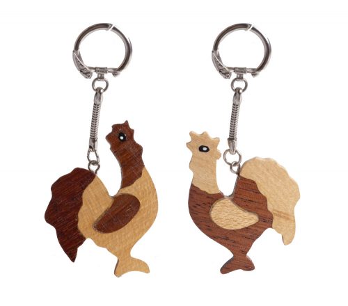 WOODEN KEY RING TURKEY SET OF 2 BEIGE