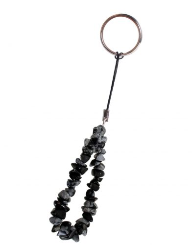 KULCSTARTÓ VAGY MOBILDÍSZ SNOWFLAKE OBSIDIAN